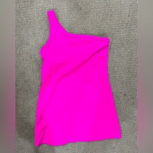 Hot Pink One Shoulder Workout Dress